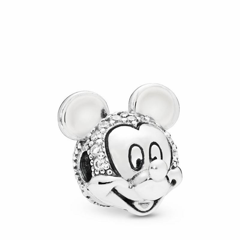 Pandora Disneyr Shimmering Mickey Portrait Clip - Sterling Silver/Cubic Zirconia - Canada | FJ2760XI